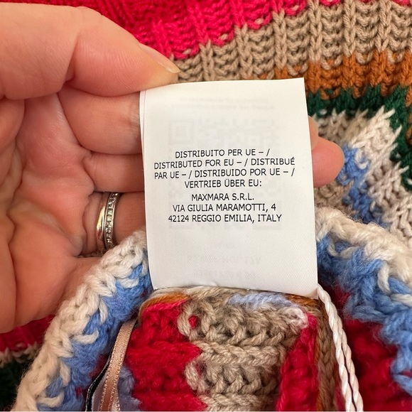 Weekend MaxMara Label-cut Multicolor Strips Wool Sweater Size:MediumUS4/6 Spring - Picture 15 of 16